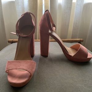 Blush pink platform heels